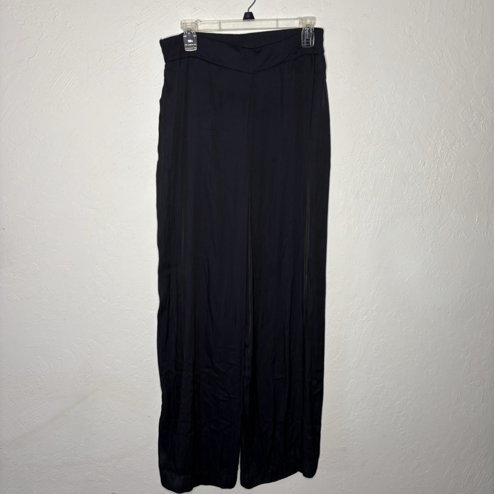 House Of Harlow 1960β Womens Sz L Palazzo Pants Black Wide-Leg Relaxed Fit Silky